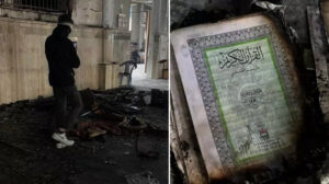 İşgalci İsrail baskın düzenleyip tarihi Nasr Camisi’ni ateşe verdi