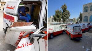 İşgalci İsrail’in hedefi bu kez Filistin Kızılayı’na ait ambulanslar oldu: İrtibat kesildi