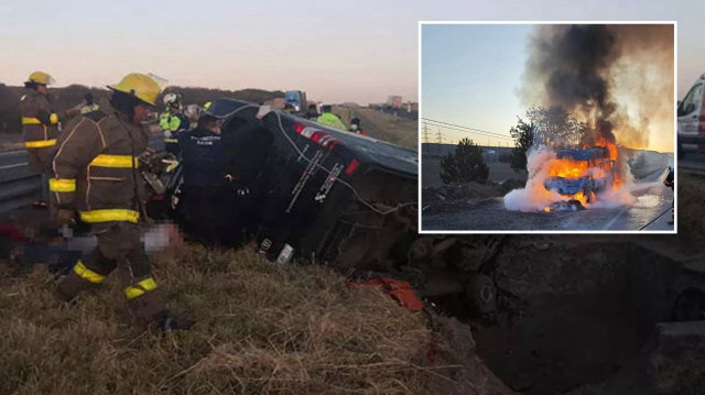 Meksika’da minibüs kazasında 12 kişi öldü: Orman yangını çıktı