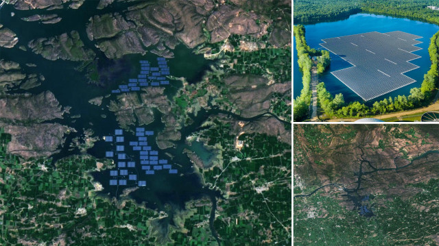 Su üstünde güneş enerjisi: Hindistan’ın yüzen santralleri uzaydan görünüyor