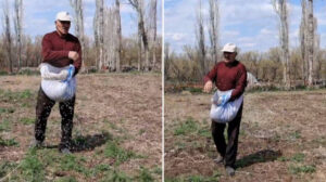 Akyaka’da elle tohum serpme geleneği devam ediyor