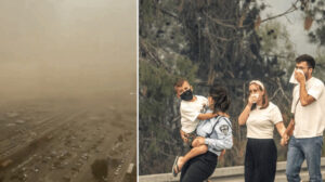 Önce yangın şimdi kum fırtınası: Yangınlarla boğuşan İsrail’in güneyinde şiddetli kum fırtınası çıktı