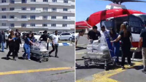 Ağrı’da solunum rahatsızlığı yaşayan bebek ambulans helikopterle Bitlis’e nakledildi