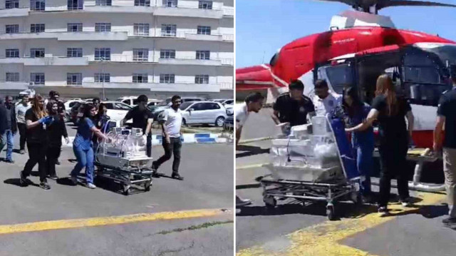 Ağrı’da solunum rahatsızlığı yaşayan bebek ambulans helikopterle Bitlis’e nakledildi