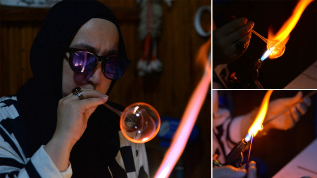 15 yıldır cama nefesiyle şekil veriyor