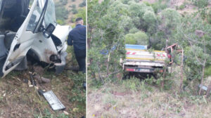 Sivas’ta kamyonet şarampole uçtu: Üç kişi yaralandı