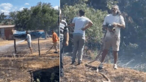 Ünlü isim seferber oldu: Oyuncu Kenan Çoban Çanakkale’de çıkan yangına müdahale etti
