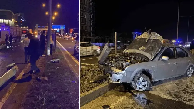 Alkollü sürücü elektrik direğine çarptı: Bir kişi yaralandı