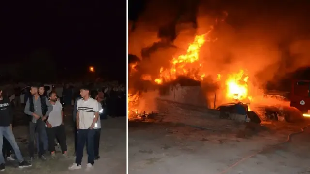 Ekmek yaptıkları tandırdan yükselen alevler, müştemilat ve iki eve sıçradı