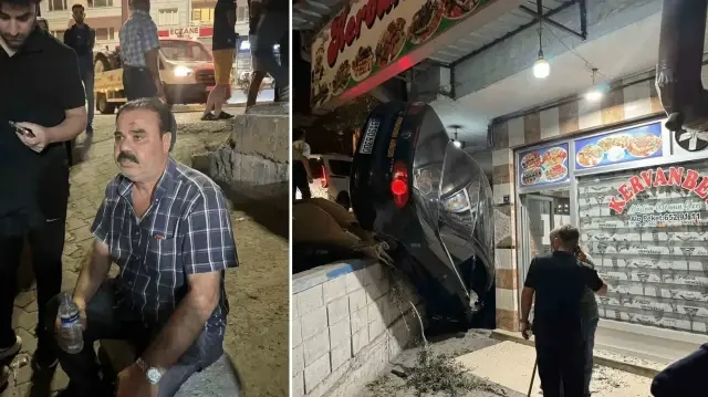 Fren yerine gaza basan sürücü lokantaya daldı