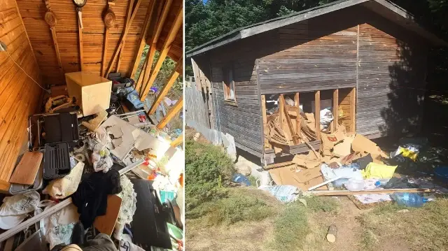 Uludağ’da ayı, girdiği barakada hasar oluşturdu