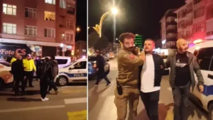 Alkollü sürücü kimlik isteyen şube müdürüne tekme attı