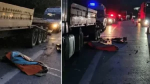 Anadolu Otoyolu’nda feci kaza: Genç tır şoförü lastik değiştirirken başka bir tırın altında kaldı