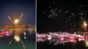 Edirne’de Meriç Nehri’nde kayıklarla fener alayı