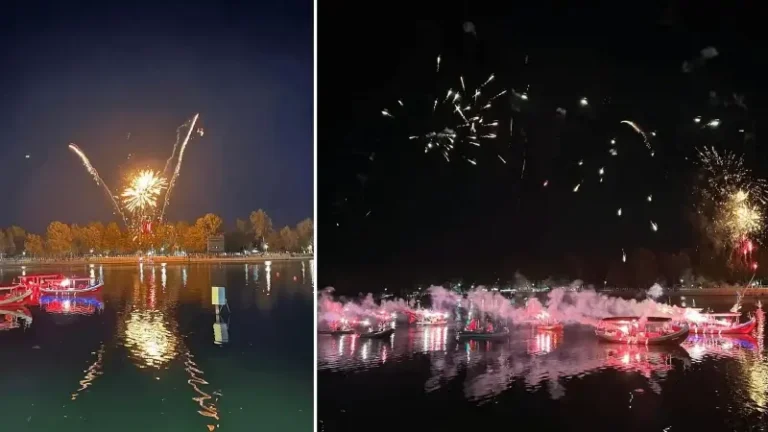 Edirne’de Meriç Nehri’nde kayıklarla fener alayı