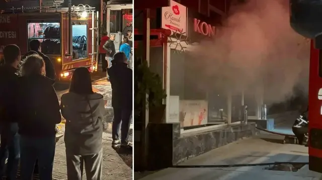 Edirne’de pastanede yangın paniği: Mahalleli sokağa döküldü