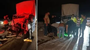 Gaziantep’te kamyonet kamyona arkadan çarptı: Bir kişi öldü, bir kişi ağır yaralandı