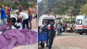 Gökyüzünde korku dolu anlar: Yamaç paraşütleri havada çarpıştı, üç kişi yaralandı