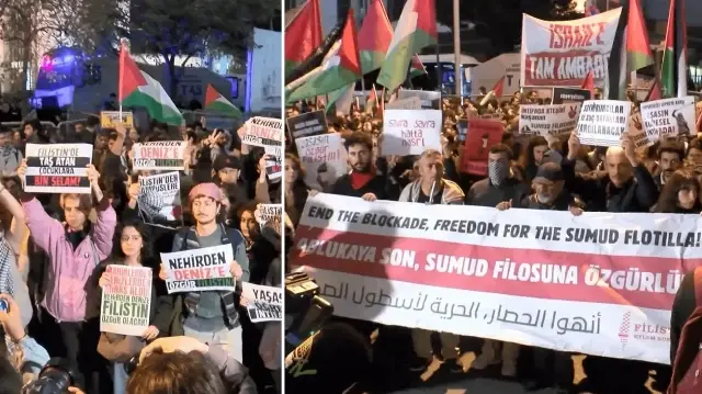 İsrail Başkonsolosluğu önünde protesto yapıldı