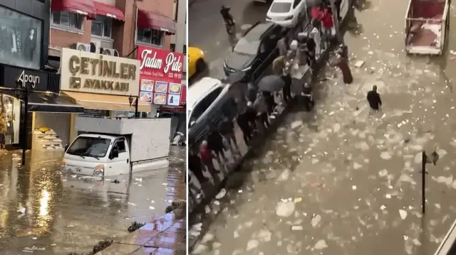 Karadeniz Ereğli’de sağanak ve dolu hayatı felç etti