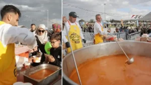 Kayseri’de başlayan 3. Gastronomi Günleri’nde 1 ton pastırmalı Gömeç kuru fasulyesi ikram edildi