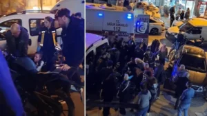 Küçükçekmece’de kaza sonrası ayağı pedala sıkışan motosikletli, itfaiye ekiplerince kurtarıldı