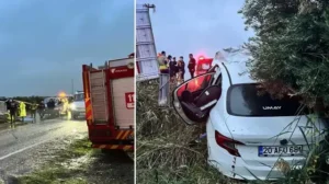 Manisa’da devrilen kamyonet sürüklenerek karşı şeride geçti: Ölü ve yaralılar var