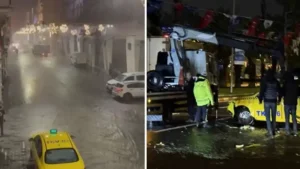 Megakentte beklenen yağış etkili oldu: Vatan Caddesi’nde yol çöktü İstiklal Caddesi sular altında kaldı