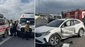 Pendik TEM Otoyolu’nda zincirleme kaza: Üç kişi yaralandı