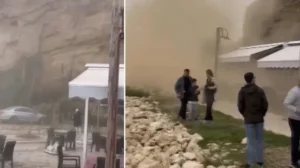 Silivri’de faciadan dönüldü: Kopan kaya parçaları çay bahçesine düştü