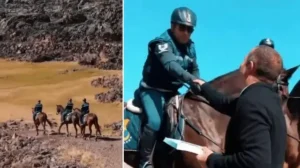 Tarihi Zeyn Kalesi’nin eteklerinde atlı jandarma devriyesi