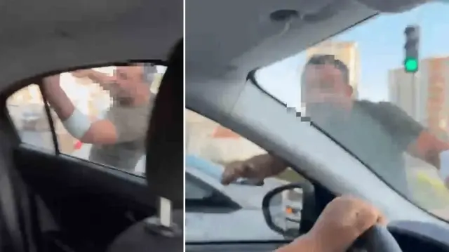 Trafikte tartıştığı kadınların otomobilini yumrukladı