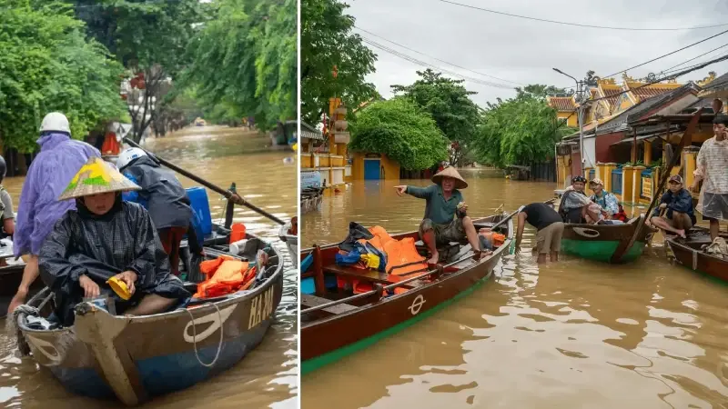 Turistik Hoi An kentinde tarihi bölgeler sular altında kaldı