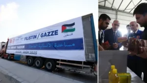 Türkiye Diyanet Vakfı Gazze için Mısır’ın Ariş kentine 20 tır insani yardım gönderdi