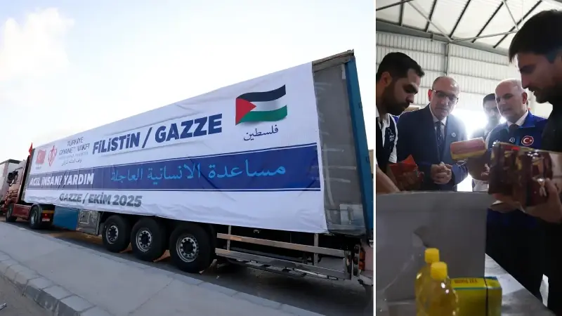 Türkiye Diyanet Vakfı Gazze için Mısır’ın Ariş kentine 20 tır insani yardım gönderdi