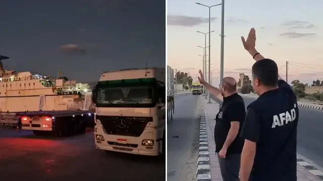 Türkiye’nin 25 insani yardım tırı Gazze için Refah Sınır Kapısı’na hareket etti