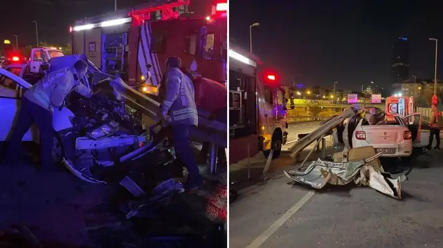 Ümraniye’de otomobil bariyere çarptı: Bir kişi öldü bir kişi ağır yaralandı