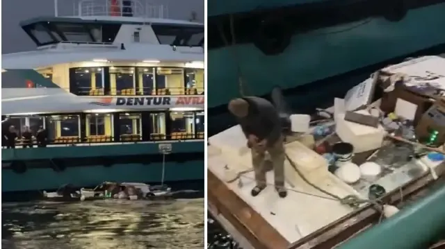 Üsküdar’da yolcu motoru balıkçı teknesine çarptı