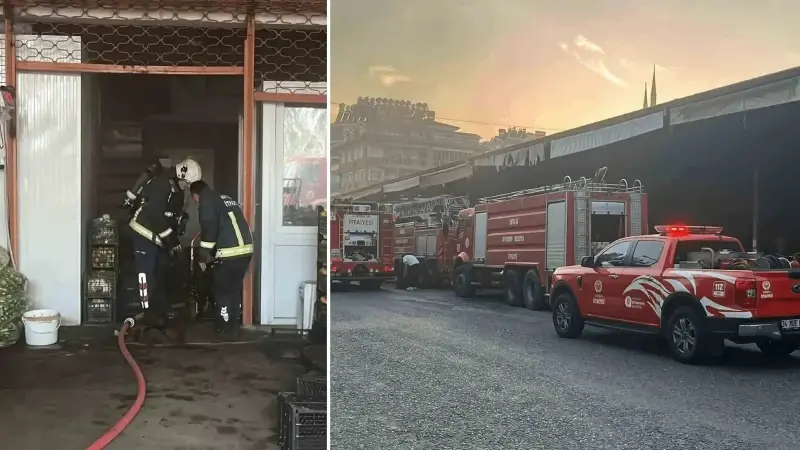 Antalya’da sebze ve meyve deposunda yangın