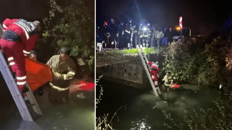 Bartın’da dere yatağına devrilen motosikletin sürücüsünü itfaiye kurtardı