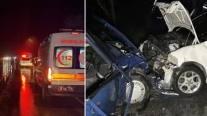 Eskişehir’de iki otomobil kafa kafaya çarpıştı: Biri ağır dokuz kişi yaralandı