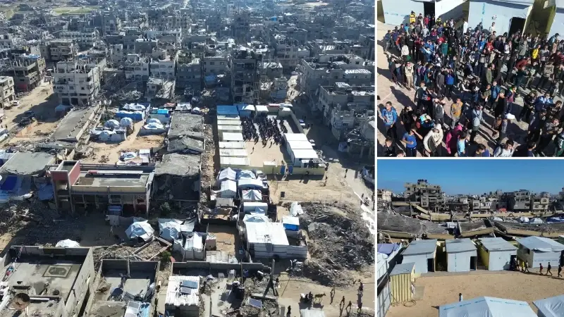 Gazzeli öğrenciler İsrail saldırısında yıkılan okulda eğitime devam ediyor