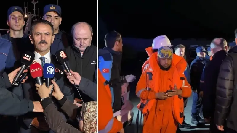 Gemiden tahliye edilen 25 personel tedbiren hastaneye götürüldü