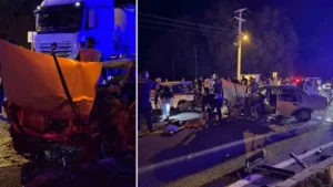 İki Tofaş araç kafa kafaya çarpıştı: 2’si ağır 3 yaralı var