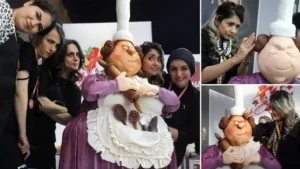 Şeker hamurundan dev heykel: Şeker sanatçısı eseriyle hayran bıraktırdı