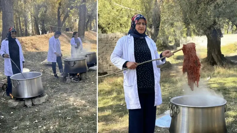 Van’da kazanlar kaynamaya başladı: Ceviz kabuğundan kahverengi ve siyah, aspirden kiremit rengi ortaya çıkıyor