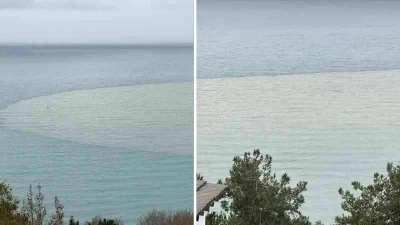 Bartın’da iki gündür yağmur etkiliydi: Irmağın taşıdığı su denizin rengini değiştirdi