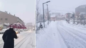 Başkale’de kar yağışı etkili oldu