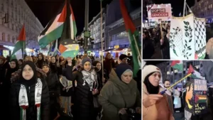 Berlin’de ‘Filistin için fener yürüyüşü’ yapıldı