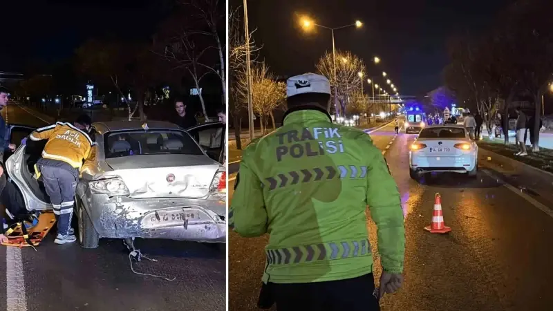 Bolu’da D-100’de iki otomobil çarpıştı: İki kişi yaralandı